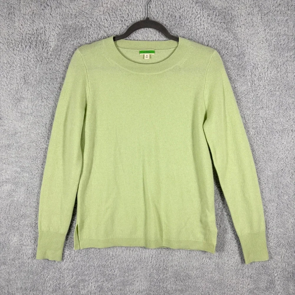 J.‎ Crew 100% Cashmere Slim Fit Crew Neck Sweater Womens Size S Light Green